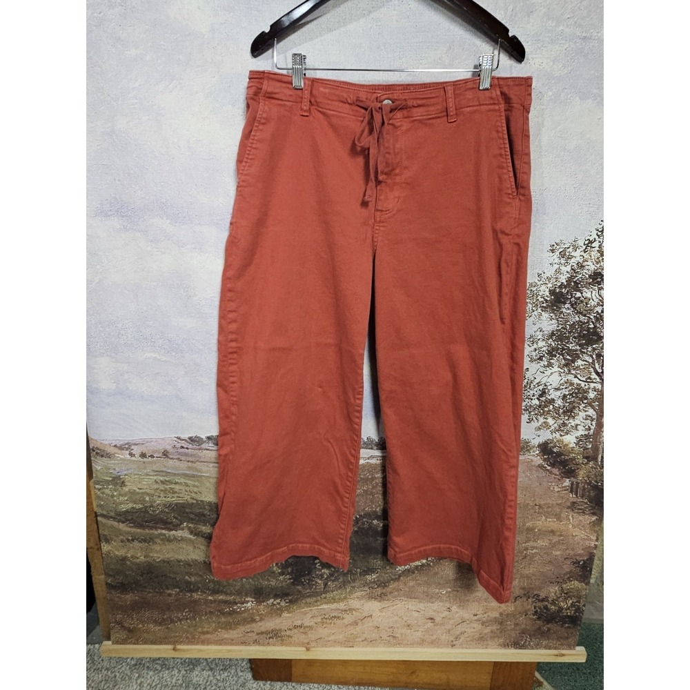 STS Blue Sabrina Cropped Wide Leg Pants Rust Orange Drawstring Size 32